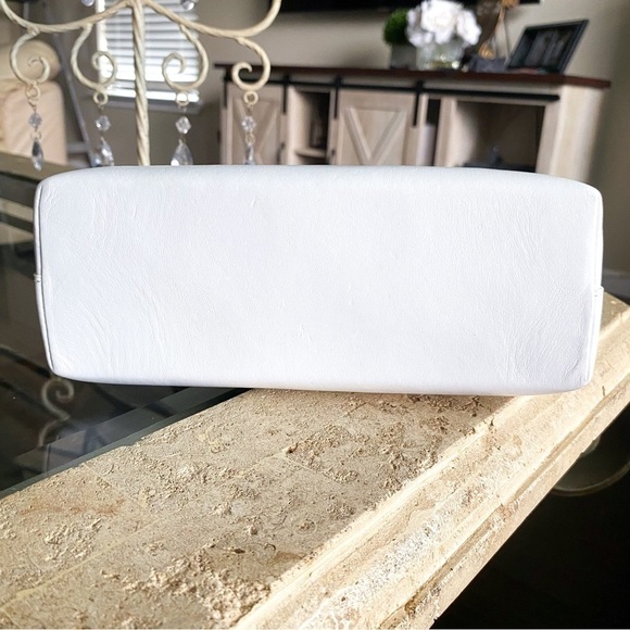 Anine Bing Bag Noah Shoulder Crossbody Chain Gold Leather Minimal White GUC - Picture 13 of 16